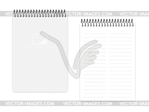 Two column dashed line top spiral A5 notebook, - vector clipart / vector image
