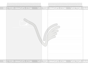 Wire bound legal size lined note book, realistic - vector clipart