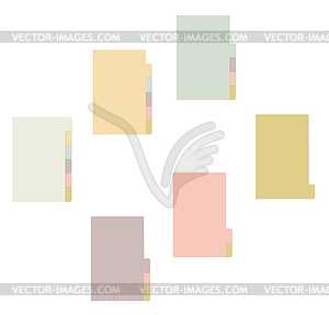 Sticky note notepad with side bookmarks, stick - vector image