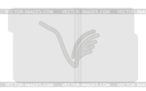 Open empty file folder with cut tab, mockup - vector clipart