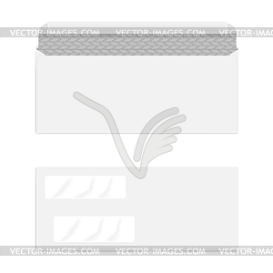 White double window self seal check envelope with - stock vector clipart