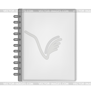 Closed hardcover leather disc bound notebook - vector clip art