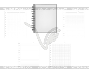 Closed letter size disc bound notebook with - vector image