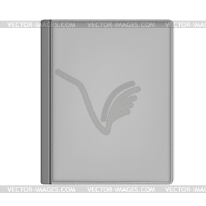 Gray hardcover leather notebook front cover top - vector clipart