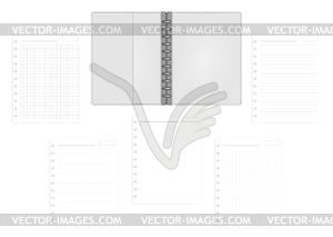 Open letter size disc bound notebook folder with - vector image