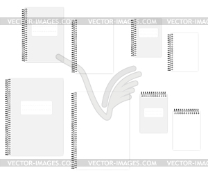 A4, A5, A6 пустая проволока спиральный блокнот - очистить - стоковое векторное изображение