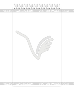 Top wire spiral white empty blank legal size - vector clipart / vector image