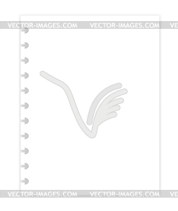 Hole punched white blank filler paper sheet for dis - vector clip art