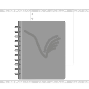 Closed refillable disc bound notebook with white - stock vector clipart