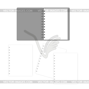 Open disc bound refillable notebook with filler - royalty-free vector image