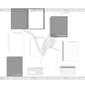 Stationery mockup set for corporate identity design - vector clip art