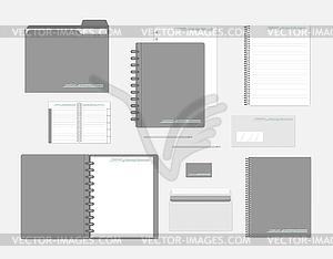 Stationery mock-up set for corporate identity design - vector clipart