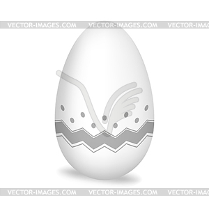 Standing patterned single Easter egg - vector image