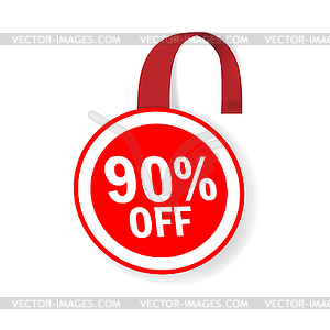 Round red sale wobbler, . Promo tag circle. P - vector clipart