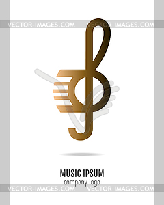 Musical logo, treble clef - vector image