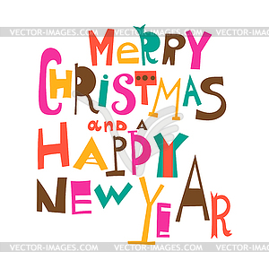 Merry Christmas and Happy New Year - vector clip art