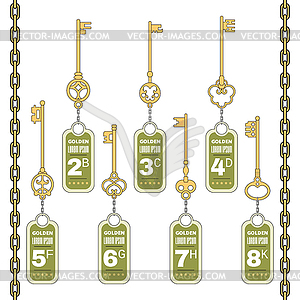 Vintage Keys with Tag. Design Elements.  - vector EPS clipart