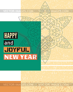 Happy and Joyful New Year. Christmas greeting - vector image