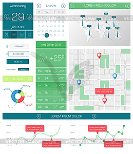Ui, templates and elements of infographics - royalty-free vector image