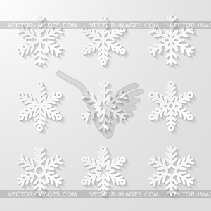 Set of decorative snowflakes - vector clip art
