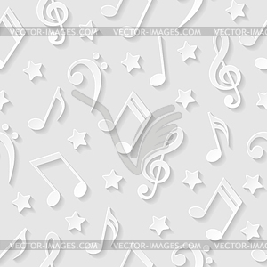 Seamless pattern with musical notes - vector clipart