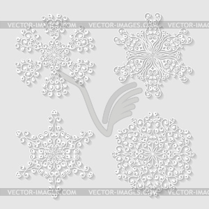 Set of decorative snowflakes. Vector illustration. - vector clipart