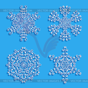 Set of decorative snowflakes. Vector illustration. - vector clipart