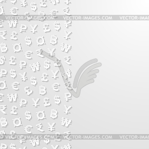 Abstract background with currency symbols - vector clipart