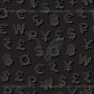 Seamless pattern with currency symbols - vector image