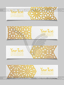 Set of banners with traditional ornament - vector clip art