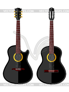 Vintage acoustic guitars - vector image