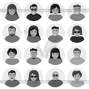 Set of characters. Flat icons - vector image