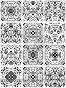 Set of seamless floral patterns - vector image