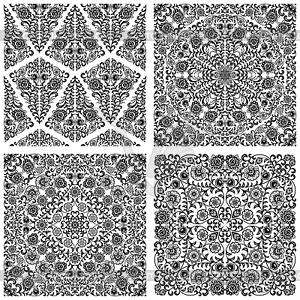 Set of seamless floral patterns - vector image