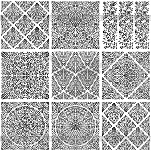 Set of seamless floral patterns - vector clipart