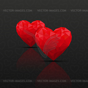 Abstract background with hearts - vector clipart