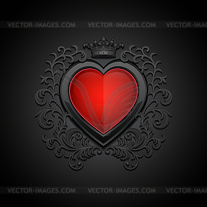 Background with glossy heart - color vector clipart