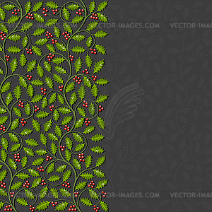 Abstract floral background with holly - vector clipart