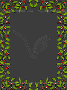 Abstract floral background with holly.  - vector image