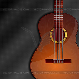 Background with acoustic guitar - vector clipart