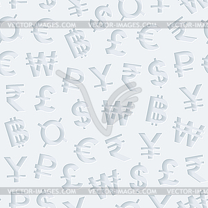 Seamless pattern with currency symbols - vector clipart