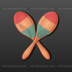 Maracas on dark background - vector clipart