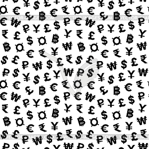 Seamless pattern with currency symbols - vector clipart