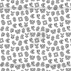 Seamless pattern with currency symbols - vector clipart