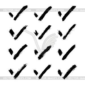 Brushstroke check mark black sign - vector clipart