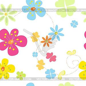 Seamless texture of flowers - vector image