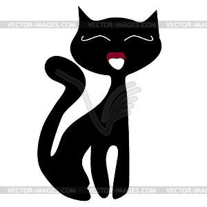 Black cat  - vector image