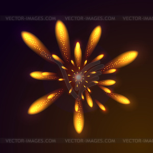 Абстрактный светящийся цветок - векторизованное изображение клипарта