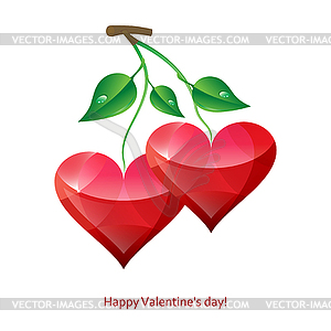 Valentine postcard with hearts - vector clip art