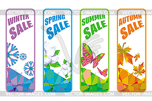 Set of rectangular labels to seasonal sales - vector image